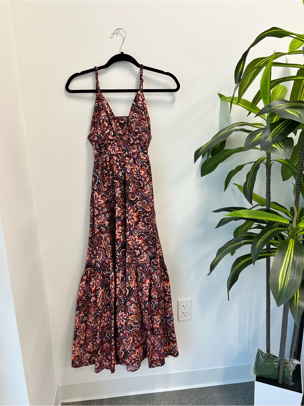Jason Wu Burgundy Floral Paisley Maxi Dress